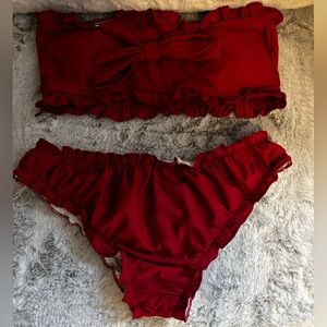 Size medium Shein Swimsuit set, stretchy material, tie bow on the front